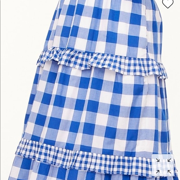 J.Crew Factory Flutter-Sleeve Ruffle-Tiered Midi Dress Gingham SIZE 2X - Picture 2 of 5